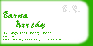 barna marthy business card